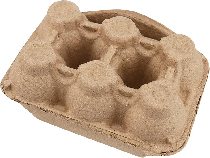 50 PCS Paper Egg Cartons, 6 Egg Cartons Pulp Egg Cartons for Kitchen, Farm, Market, Travel and Transport, Brown