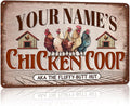 Custom Chicken Coop Sign Personalized Farmhouse Decor Rustic 12x8 Inch Vintage Hen House Metal Sign Gift for Chicken Lovers