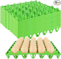 DAJAVE 12 Pack Plastic Egg Tray, Egg Crates 30-Eggs Flats for Home Chicken Farmers, Stackable Eggs Cartons Flats for Packing, Storage, Shipping Fresh (Green)
