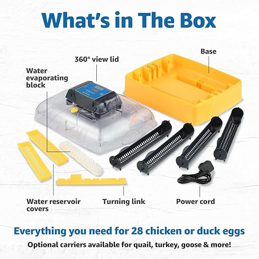 Brinsea Ovation 28 EX Egg Incubator & Expert Incubation Book, Automatic Humidity Control and Egg Turning for Hatching 28 Chicken, Duck, Other Bird Eggs, Precision Digital Controls