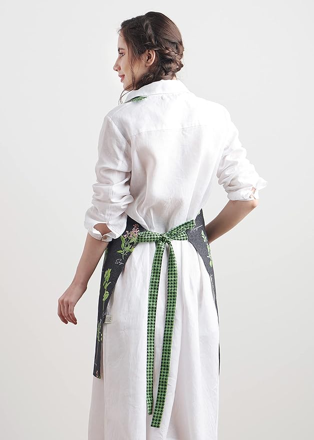 Maison d' Hermine 100% Cotton Apron for women with Pocket Kitchen Chef Apron for Men Cooking Easter Decorations