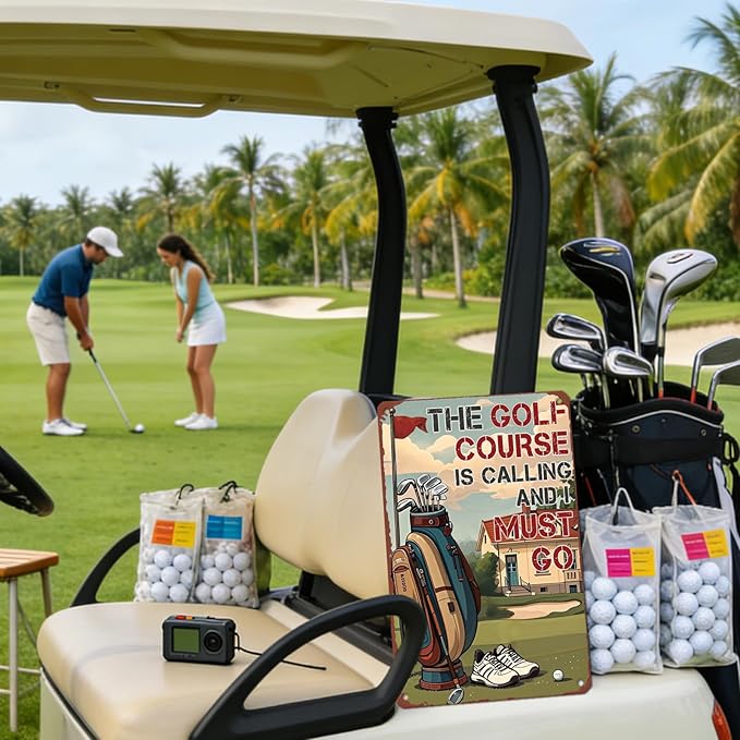Golf Poster Golf Metal Sign The Golf Course Is Calling And I Must Go Poster Wall Decor Home Garage Bar Restaurant Cafe Bar Pub 12x16 Inch Wall Art Decor