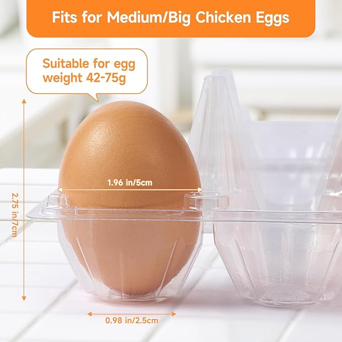 100 Pack 3x4 Plastic Egg Cartons Cheap Bulk 12 Count Clear, Reusable & Sturdy Design Eggs Carton Bulk Perfect for Family, Farm, Markets, Display (Egg Storage Containers)