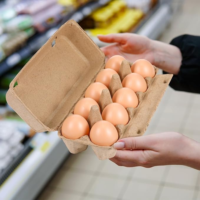 Nuenen 200 Pieces Egg Cartons Bulk Cardboard Blank Light Egg Cartons Empty Container Tray for Farm Market Family Kitchen(2 x 5 Style)