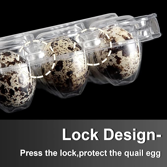 100 Pcs Quail Egg Cartons, 18 Grids Plastic Egg Storage Boxes, Stackable, Reusable for Pheasant & Pigeon Eggs