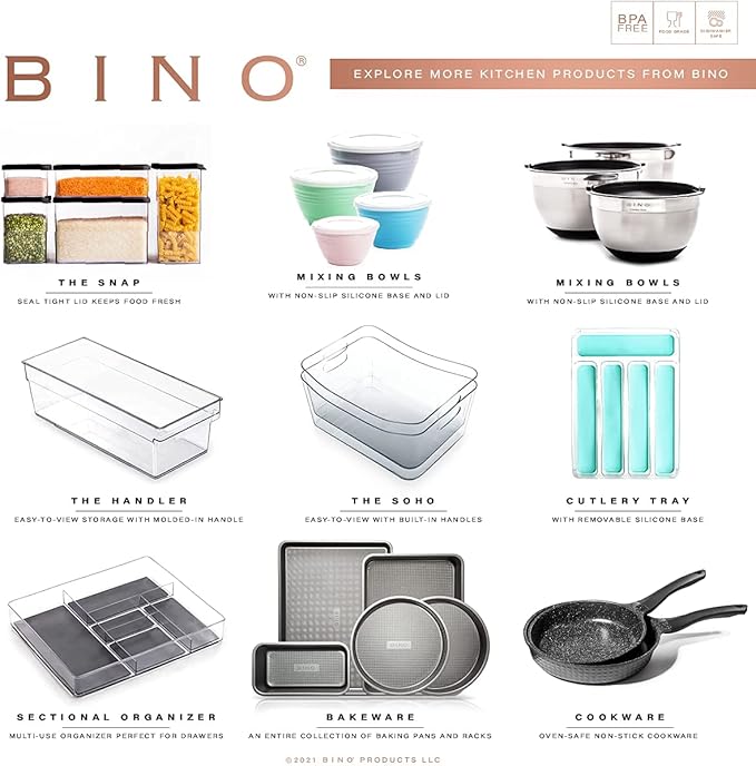 BINO Plastic Egg Container for Refrigerator - Clear, 13 Count, Sturdy, Durable