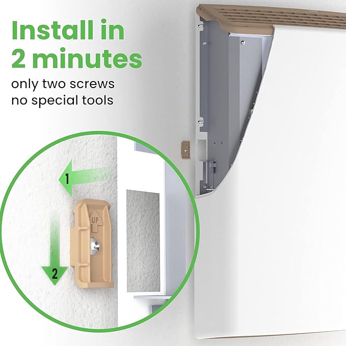 EnviMAX Plug-in Electric Panel Wall Heaters for Large Rooms, 1000 Watts, 24/7 Heating w/Safety Sensor Protection, Patented Quiet Fan-less Design, Easy 2-Min Install, Indoor Space Heater, Made in USA