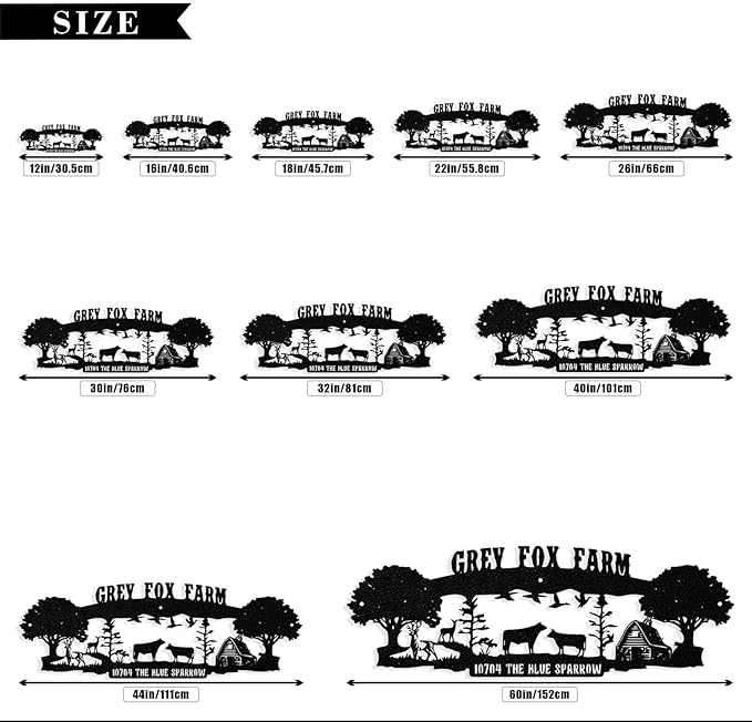 Personalized Farm Sign, Custom Farm Metal Signs Outdoor, Custom Ranch Sign, Customized Family Name Metal Signs for Farms, Ranch, Barn, Farmhouse, Housewarming Rancher Gifts