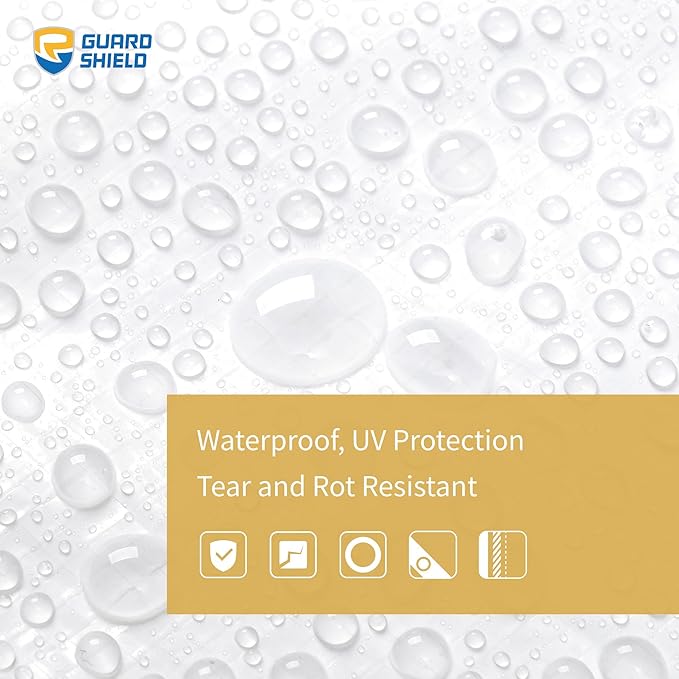 GUARD SHIELD Tarp White 9x12 Feet Multi Purpose Waterproof Poly Tarp Cover 5mil (2-Pack)