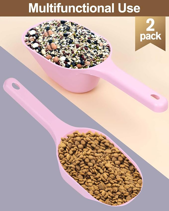 Dog Food Scoop, 1 Cup Pet Food Scoop With Measuring Lines (pink)