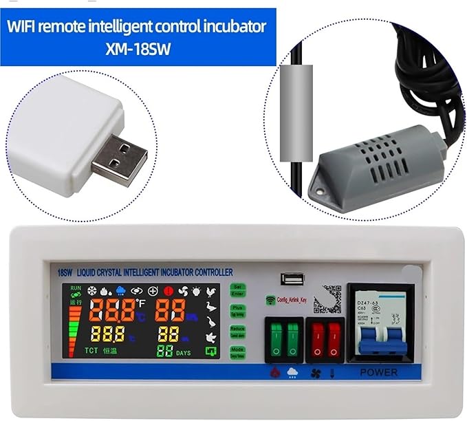 XM-18SW Egg Incubator Controller Thermostat Hygrostat Control Temperature and Humidity Controller App System