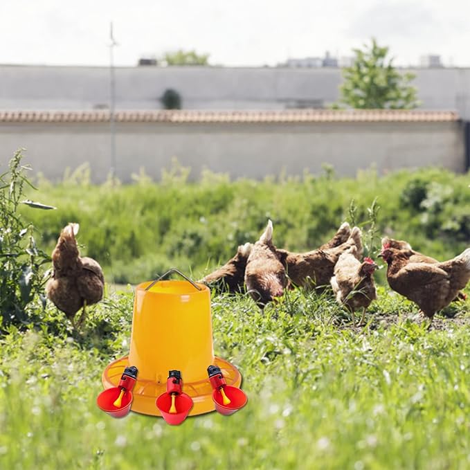 10pcs Chicken Waterer - Poultry Waterer Chicken Water Cups Automatic Nipple Cup Kit for Chicken Quail Drinker