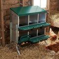 Chicken Nesting Boxes with Cleanable Pull-Out Trays - 6 Hole Metal Rollaway Nest Box for Laying Hens, Wall Mount or Placed Design for Easy Egg Collection & Cleaning