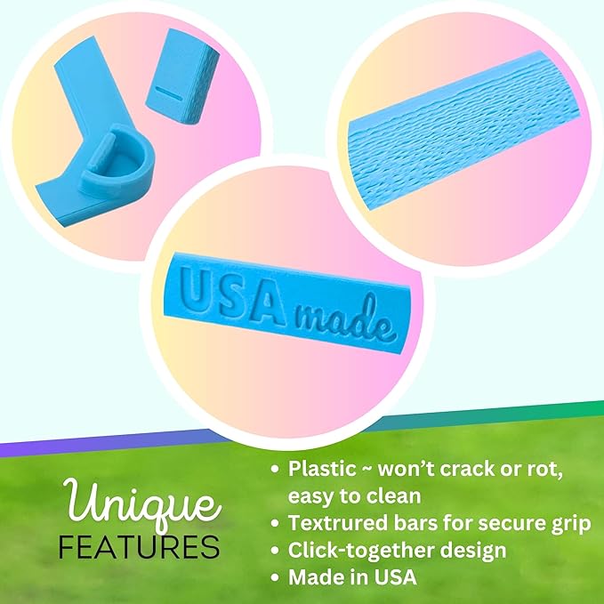 Roosting Perch for Baby Chickens, Chick Brooder Coop Training Toy Accessory, Easy Click Together Assembly, Durable Plastic, Mix and Match Colors, USA Made (Teal, 1 Pack)