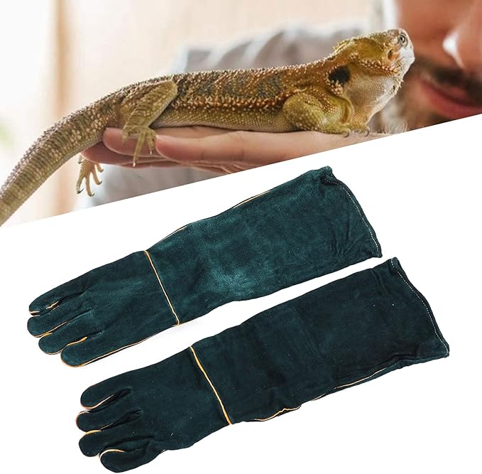 Fockety Animal Handling Gloves Bite Proof, 60CM Thickening Anti Scratch Long Gloves for Bathing Grooming Welding Dog Cat Bird Lizard