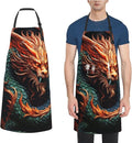 Waterproof Aprons for Women Men Adjustable Bib Cool Electric Guitar Apron Chef Cooking Aprons for Kitchen