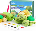 Totiro Crochet Kit for Beginners, Turtle Amigurumi Starter Kit, Easy DIY Craft Set with Step-by-Step Video Tutorials, 3 Pack Animal Crochet Pattern Learning Kit for Teens Adults Birthday Gift