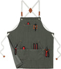 Denim Bbq Apron for Men Women with Pockets Adjustable Cross Back Chef Aprons for Kitchen Cooking Grilling Working