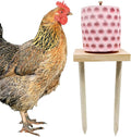 Chicken Coop Accessories, Beak Grinding Calcium Stone with Woodem Stake, Chicken Enrichment Toys, Chicken Coop Toys for Hens, Ducks, Geese, Turkeys, Poultry