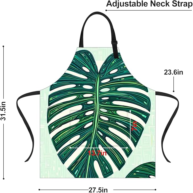 Apron Adjustable Waterproof with Two Deep Pockets Wowen men for Summer BBQ Pool Parties & Resorts