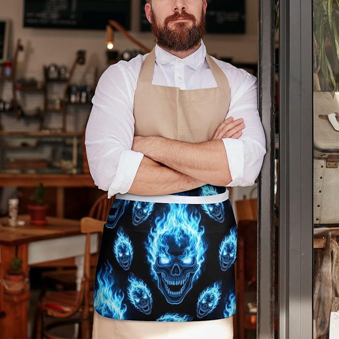 Half Apron with 3 Pockets Chef Cooking Kitchen Restaurant Aprons for Women Men