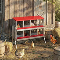 8 Holes Chicken Nesting Boxes, Nesting Boxes for Chickens, Easy to Clean and Install, Chicken Laying Box for Outdoor Chicken Coop Farm Yard, Red