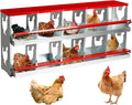 Chicken Nesting Box for Laying Eggs,10 Hole Roll Away Nesting Boxes,Chicken Laying Boxes with Large Vented Holes,Wall-Mountable Chicken Coop Nesting Boxes,Metal Laying Boxes for Hens,Ducks(Red)