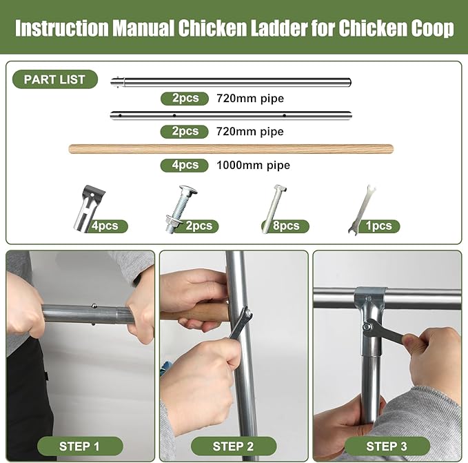 Chicken Coop Roosting,Chicken Roosting Bars for Chicken Coop,Backyard Chicken Raising Poultry Habitat Supplies, Wooden Easy Assembly for Backyard Poultry (55' L x 40' W)