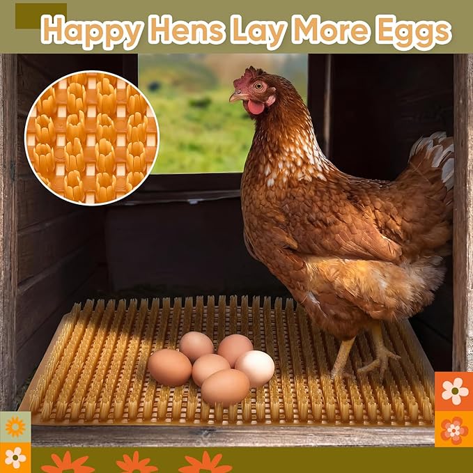 10 Pcs Chicken Nesting Pads Washable 13.8 * 11.6 Nesting Box Pads for Chickens Coop Artificial Grass Rug Accessories Plastic Grass Mat for Chicken Coop Accessories(Brown)