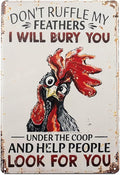 Funny Tin Signs Chicken Coop Decor Outdoor Vintage Rooster Gifts Yard-signs Decorative Signage For Farm and Garden 8×12 inches (G)