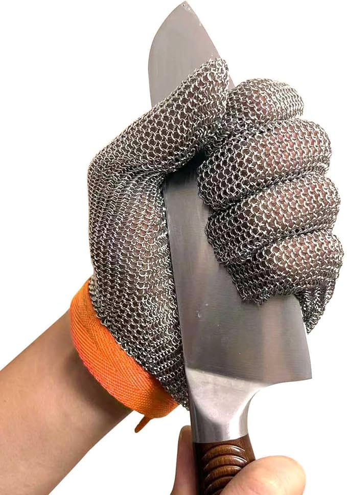 A9 Chainmail Glove, Cut Resistant Stainless Steel Butcher Glove for Cutting Meat & Fish Filleting