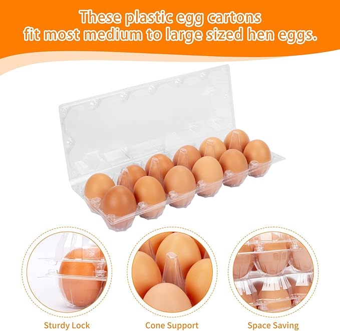120Pack Egg Cartons Cheap Bulk Empty Egg Cartons Egg Holders for Home Ranch Chicken Farm, Commercial Business Market Display, 2x6 Grids, Large