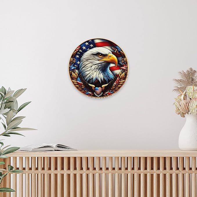 United States 250th Anniversary Round Metal Signs, Patriotic Eagle Home Decor Wall Signs, 1776-2026 America 250th Decorative Wall Signs, Gift for US Citizens