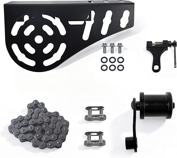 Mini Bike Chain Guard 420 Chain 42 Link Chain Tensioner Chain Breaker Kit for Coleman CT200U BT200X CT200U-EX Baja Warrior Massimo Trailmaster Axis MB200 Mini Bike Sprocket Accessories