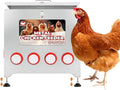 110 lbs Chicken Feeder No Waste-10 Port Large Chicken Feeder with Adjustable Height,Locking Lid,Rainproof-Metal Poultry Feeders for Chickens (Sliver, 23.76 * 22.78 in)