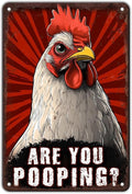 Funny Chicken Signs Chicken Humor Are You Pooping Aluminium Sign Metal Chicken Signs Decor Home Ktichen Farm Are Wall 12x8 Inch Vintage Chicken Signs For Coop Metal Tin Signs Poster