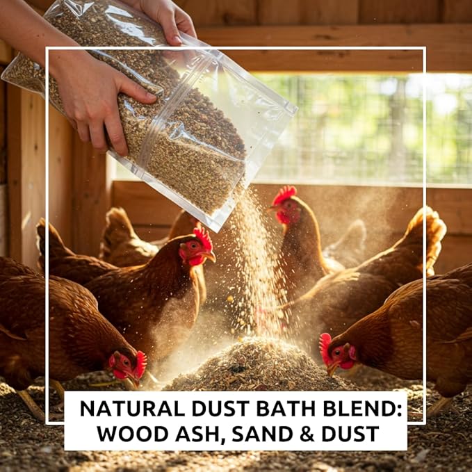 World’s Best Chicken Dust Bath – Natural Wood Ash, Sand & Fine Dust Blend – Safe for All Chickens (10 Pounds)