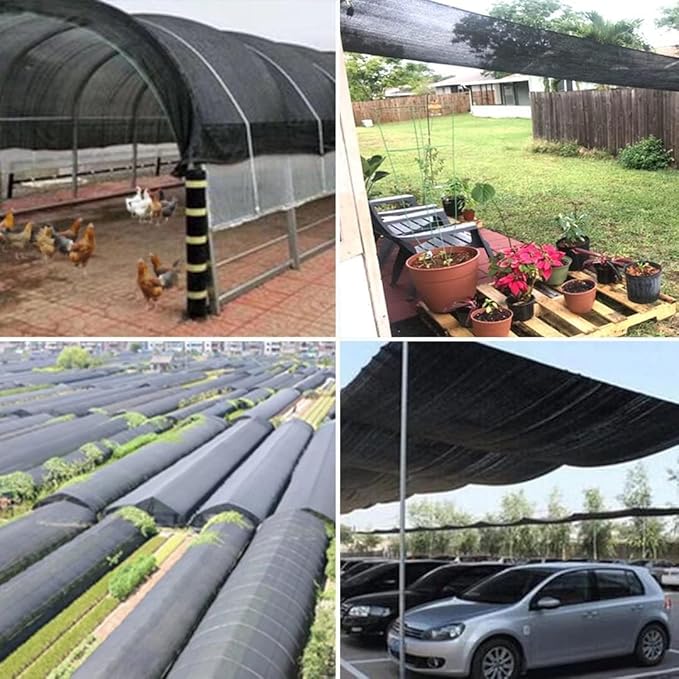 Garden Shade Cloth, 80%-90% Resistant Sun Shade Neting Mesh Tarp with HDPE Material and Reinforced Grommets, Sunblock Trap for Greenhouse Plant Pergola Backyard Patio, 10x12FT