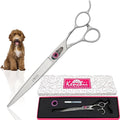 Kenchii Love Dog Grooming Scissors, 8 Inch Curved Shears, Dog Scissors for Grooming, Professional Pet Grooming Scissors, Ergonomic & Comfortable