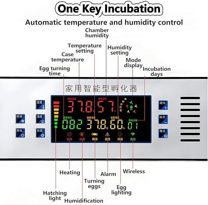 Poultry Pigeon & Game Bird Egg Incubators with Auto Turn & Smart Temp/Humidity Control & Egg Candler Poultry Hatcher Machine for Hatching Eggs Adjustable Rollers for Any Egg Size 68eggs