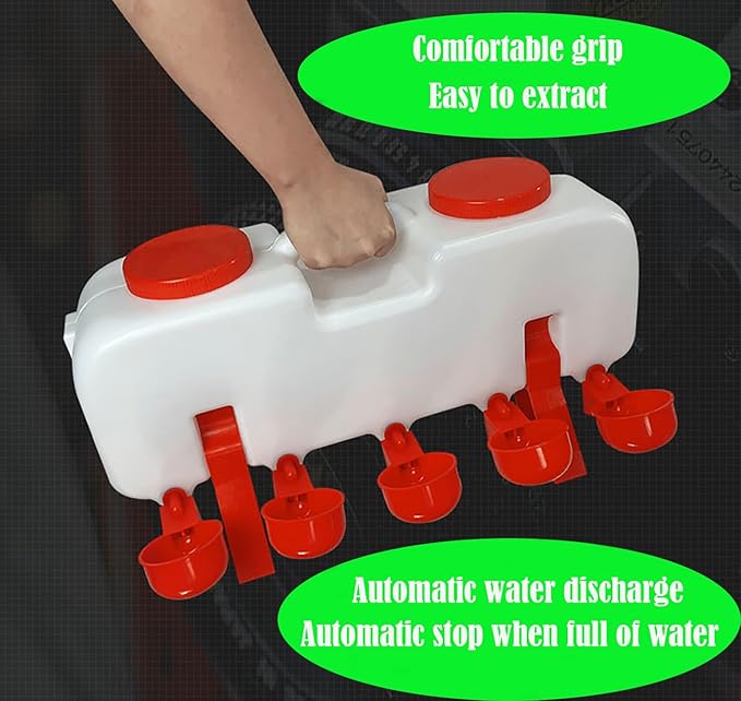 Automatic Chicken Waterer 3 Gallon | Float-Control Poultry Waterer, Hanging/Standing Design, Connect to 1/2'' Hose, Effortless Hydration Solution for Backyard Coop & Small Farm