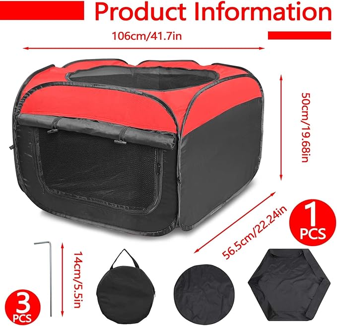 Double Door Brooder Box for Chicks, Breathable Pop up Chicken Brooder, Foldable Large Chick Starter Kit, 45.1" x 19.9" Brooding Playpen/Tent Holds Up to 20 Duck Quail Gosling