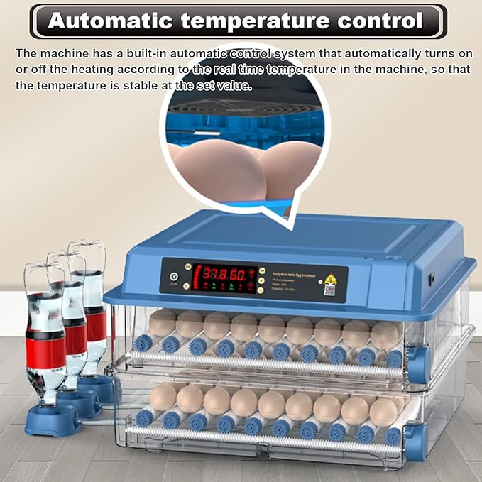 Home Incubator Egg Brooding Machine Chicken Incubator, 98-256 Eggs Incubator Automatic Turning and Hatching, Digital Incubator with Temperature Control,152,152