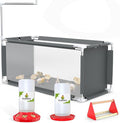 Indoor Chick Brooder Kit, 10.6 ft³ Habitat for Chicks, Ducklings & Quail, Stainless Frame, Waterproof Breathable Oxford, Includes Feeder, Waterer and Perch, 47.2"x19.7"x19.7"
