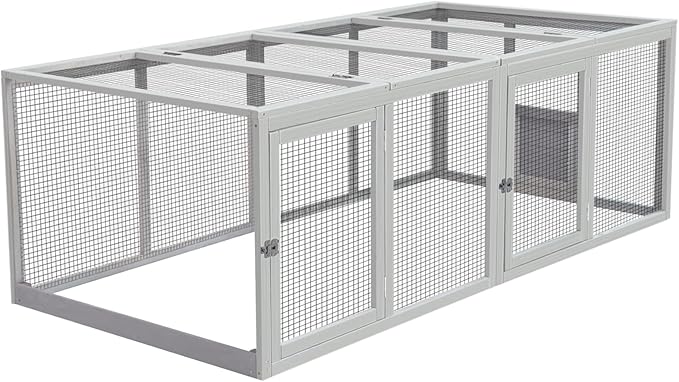 GUTINNEEN Chicken Coop Extension Chicken Run 20.73 ft²Large Expend Hen House Universal Chicken Run Perfect for 4-6 Chickens,Ducks