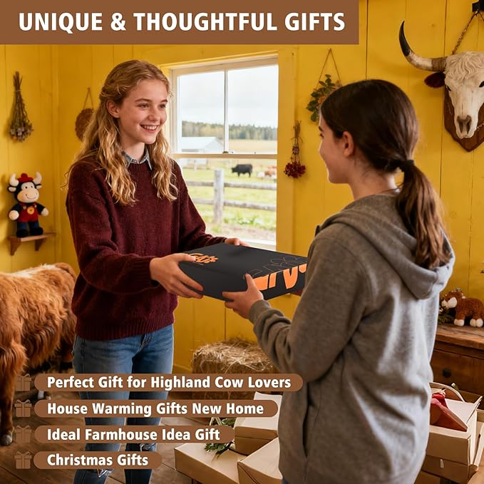 Highland Cow Paper Towel Holder - Highland Cow Decor for Kitchen Farmhouse Bathroom Countertop - Gifts for Women Mom Grandma - 3D Cute Stuff Decorative Accessories