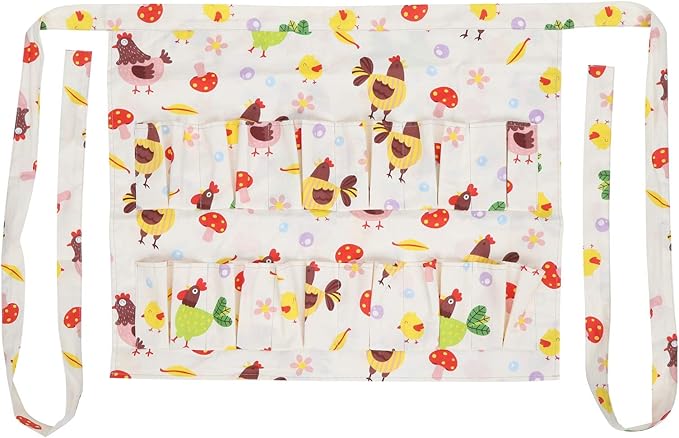Eggs Collecting Protective Apron, Eggs Gathering Apron with Multiple Pockets, Cotton Twill Egg Holding Apron for Chicken Duck Goose Quail Eggs, Farm and Kitchen Use (L(13x7x2.6cm/5.1x2.8x1in))