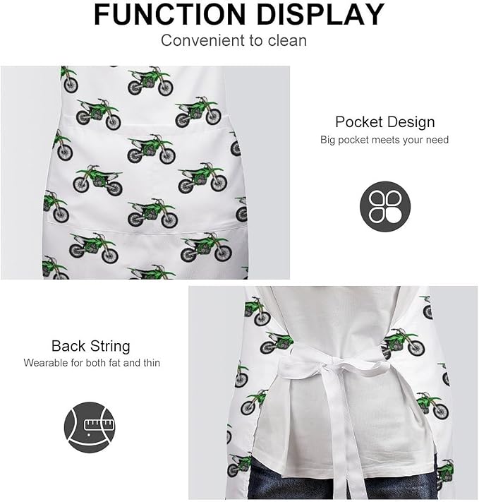 Chef Bib Apron for Restaurant, Anti-Stain with Pocket Adjustable, Cooking Dishwashing Lab Use
