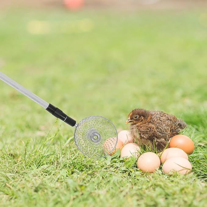 Chicken Egg Grabber: 17.32" to 29.53" Extendable Egg Picker Tool Anti-Slip - Long Reach Grabber for Collecting from Coop Poultry Nest and Farm