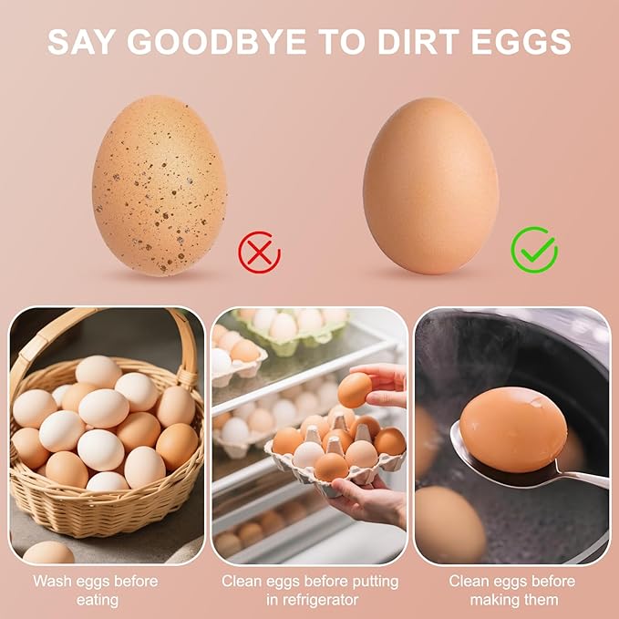 Silicone Egg Wash and Scrub Brusher 4PCS, Reusable Cute Chick-Shaped Cleaning Scrubber Tool for Fresh Eggs, Chicken Duck Fruit and Vegetable(Grey)